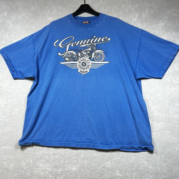 Harley Davidson T-Shirt Size 3XL Blue New Hampshire Motorcycles Short Sleeve Tee - Picture 1 of 12